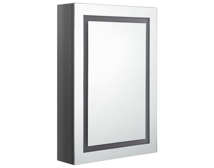 Sonata H LED шкаф с огледало за баня, сияйно сиво, 50x13x70 см