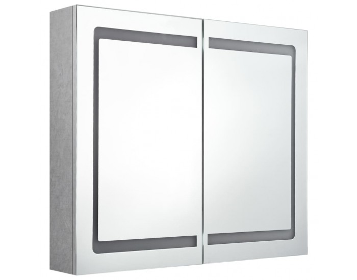 Sonata H LED шкаф с огледало за баня, бетонно сив, 80x12x68 см