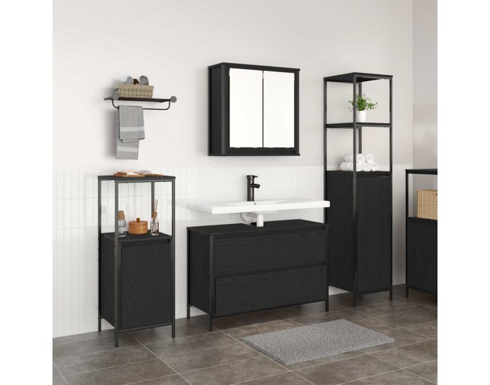 Sonata H Комплект мебели за баня 3 pcs Черен дъб 90 x 34.5 x 60 см