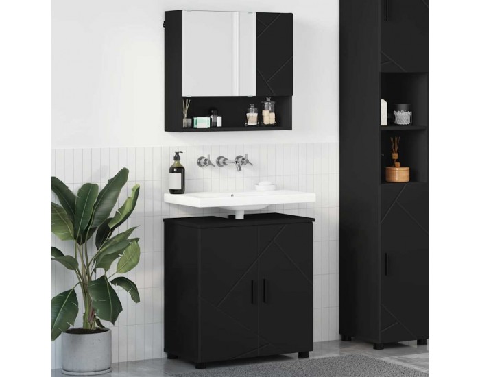 Sonata H Комплект мебели за баня с врата 2 pcs Черно 61 x 35 x 64 см