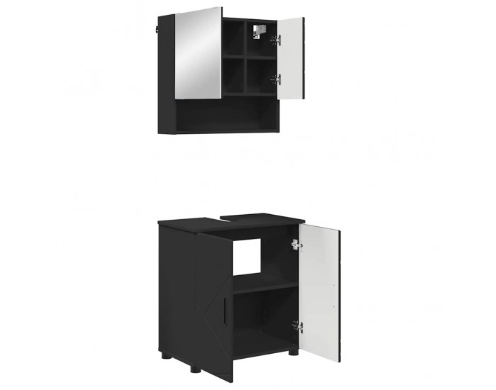 Sonata H Комплект мебели за баня с врата 2 pcs Черно 61 x 35 x 64 см