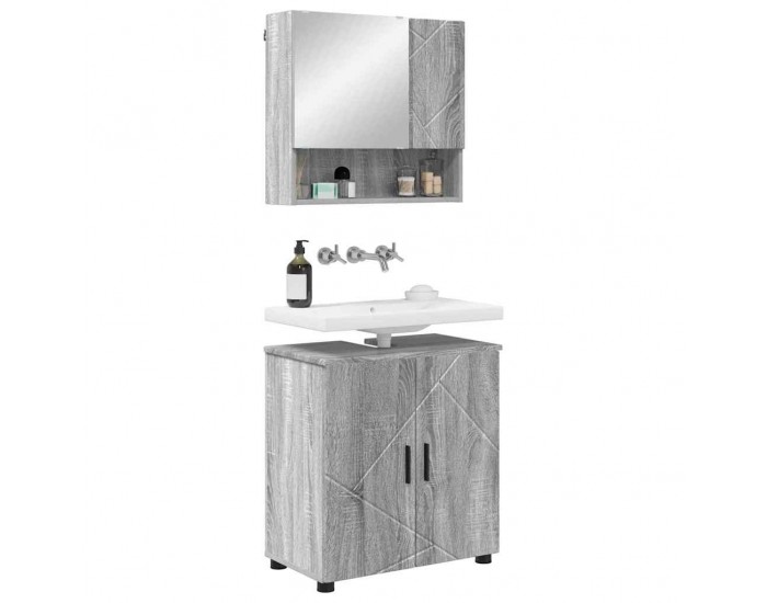 Sonata H Комплект мебели за баня 2 pcs Сив сонома 61 x 35 x 64 см