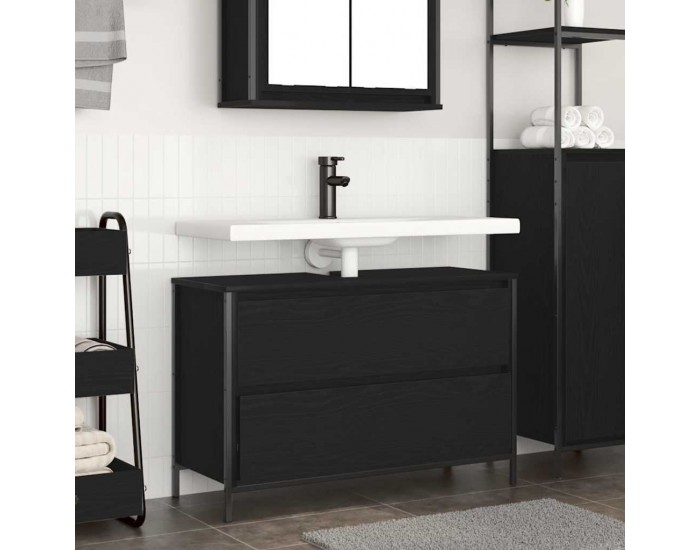 Sonata H Шкаф за баня с чекмеджета Черен дъб 90x34,5x60 cm