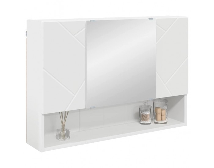 Sonata H Шкаф с огледало за баня Бяло 80 x 17 x 55 см Инженерно дърво