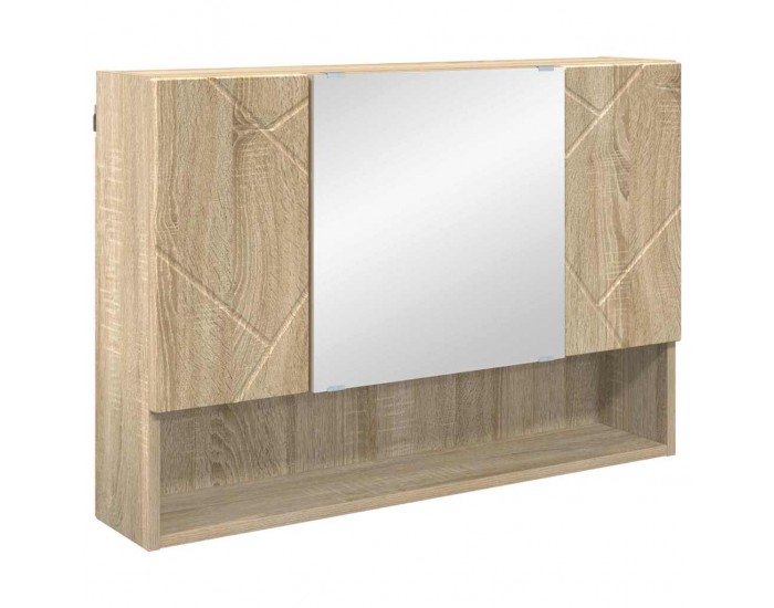 Sonata H Шкаф с огледало за баня с врата дъб сонома 80 x 17 x 55 см