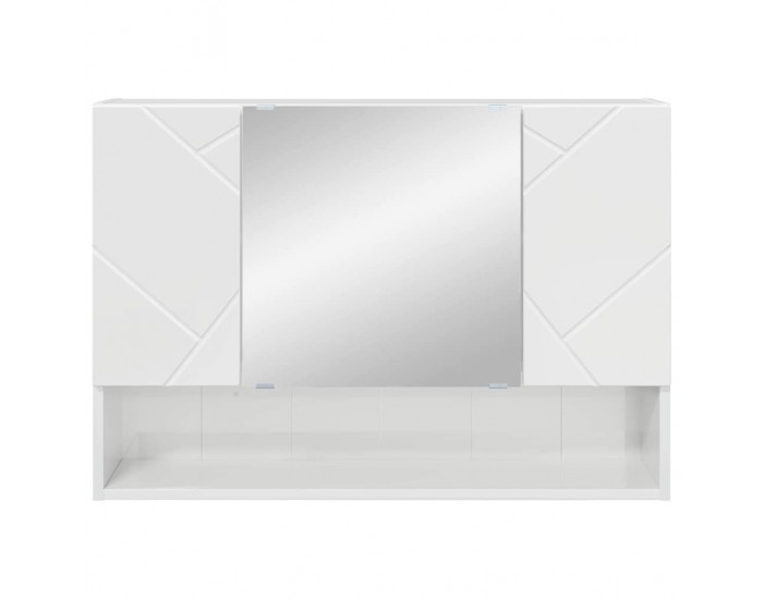 Sonata H Шкаф с огледало за баня Бяло Със Силен Гланц 80 x 17 x 55 см