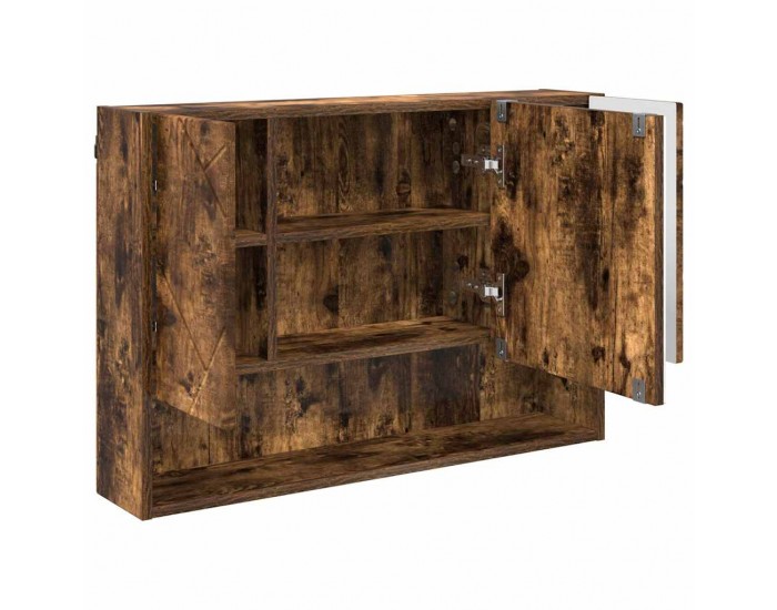 Sonata H Шкаф с огледало за баня с врата Опушен дъб 80 x 17 x 55 см