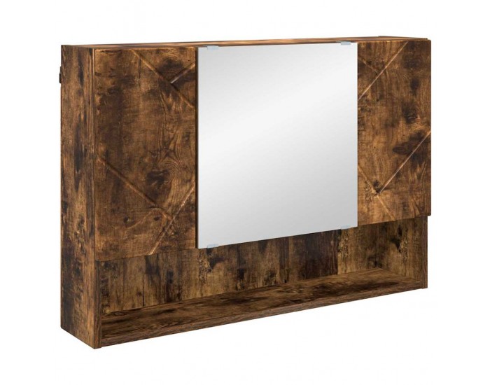 Sonata H Шкаф с огледало за баня с врата Опушен дъб 80 x 17 x 55 см