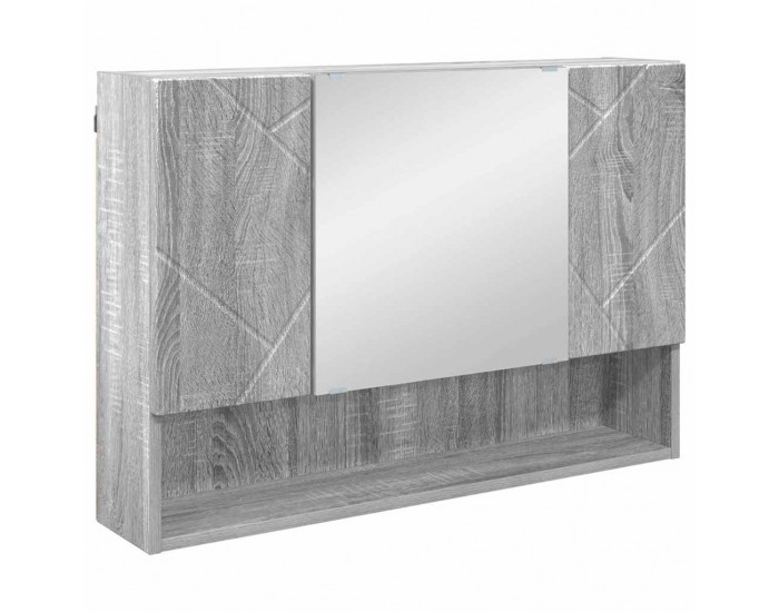 Sonata H Шкаф с огледало за баня с врата Сив сонома 80 x 17 x 55 см