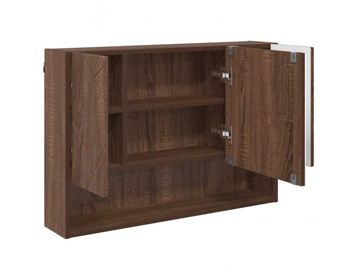 Sonata H Шкаф с огледало за баня с врата Кафяв дъб 80 x 17 x 55 см