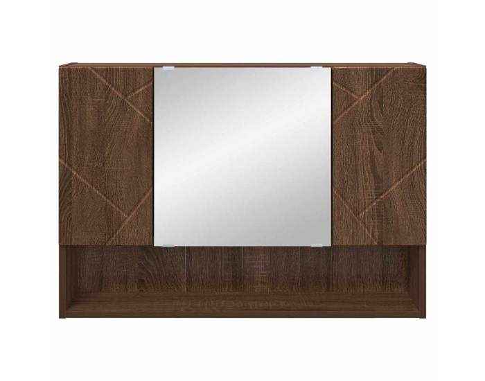 Sonata H Шкаф с огледало за баня с врата Кафяв дъб 80 x 17 x 55 см