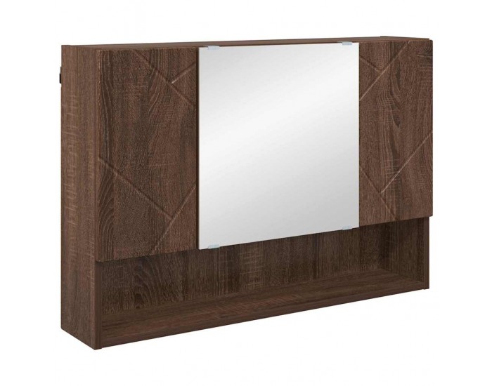 Sonata H Шкаф с огледало за баня с врата Кафяв дъб 80 x 17 x 55 см
