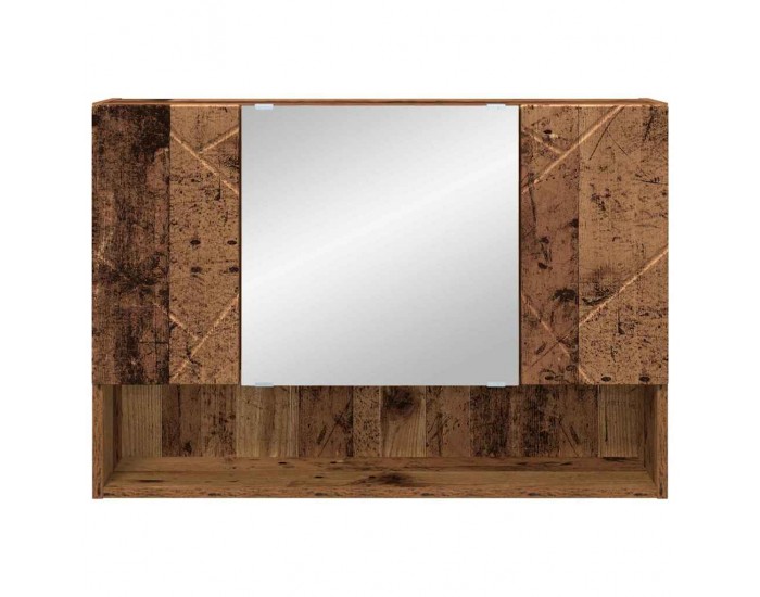 Sonata H Шкаф с огледало за баня с врата Старо дърво 80 x 17 x 55 см