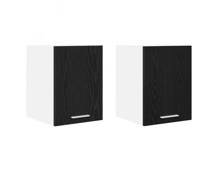 Sonata H Висящ шкаф с рафт Riga 2 pcs Черен дъб и бяло 30 x 31 x 40 см