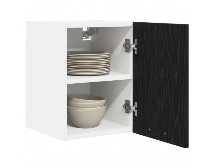 Sonata H Висящ шкаф с рафт Riga 2 pcs Черен дъб и бяло 30 x 31 x 40 см