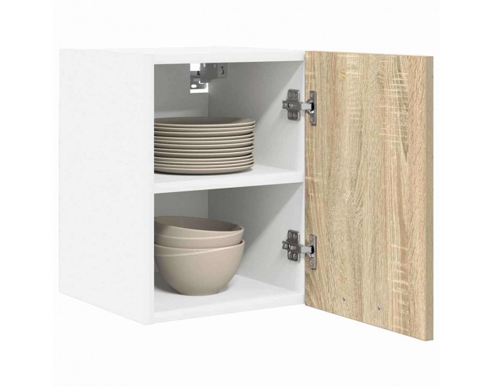 Sonata H Висящ шкаф с рафт Riga Сонома дъб и бяло 30 x 31 x 40 см