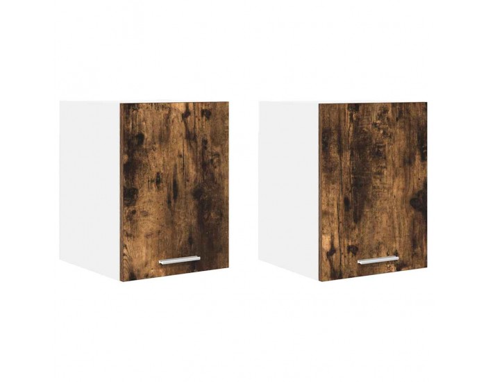 Sonata H Висящ шкаф с рафт Riga 2 pcs Димящ дъб и бяло 30 x 31 x 40 см