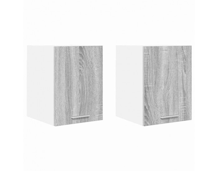 Sonata H Висящ шкаф с рафт Riga 2 pcs Сив Сонома и бяло 30 x 31 x 40 см