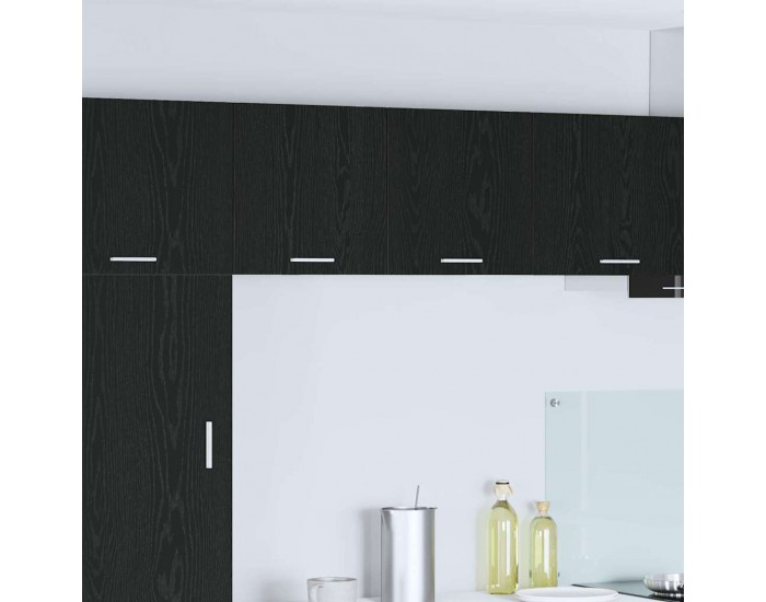 Sonata H Висящ шкаф с рафт с врата Riga Черен дъб и бяло 40 x 31 x 40 см