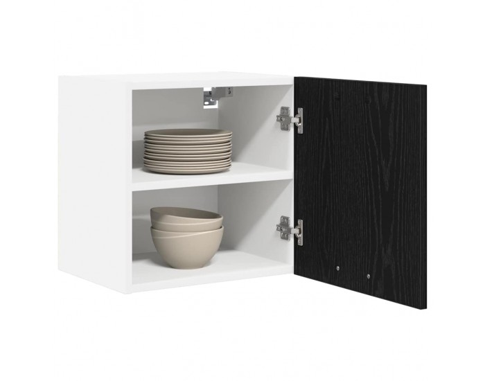 Sonata H Висящ шкаф с рафт Riga 2 pcs Черен дъб и бяло 40 x 31 x 40 см