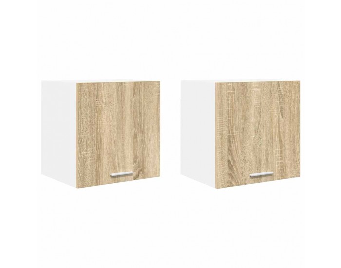 Sonata H Висящ шкаф с рафт Riga 2 pcs Сонома дъб и бяло 40 x 31 x 40 см