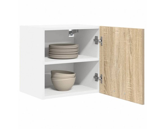 Sonata H Висящ шкаф с рафт Riga 2 pcs Сонома дъб и бяло 40 x 31 x 40 см