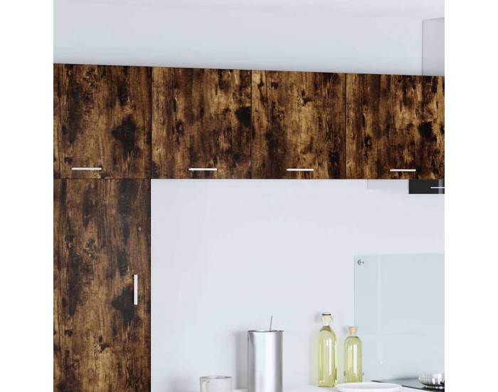 Sonata H Висящ шкаф с рафт с врата Riga Димящ дъб и бяло 40 x 31 x 40 см