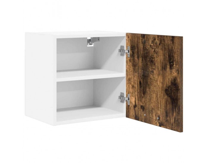 Sonata H Висящ шкаф с рафт с врата Riga Димящ дъб и бяло 40 x 31 x 40 см