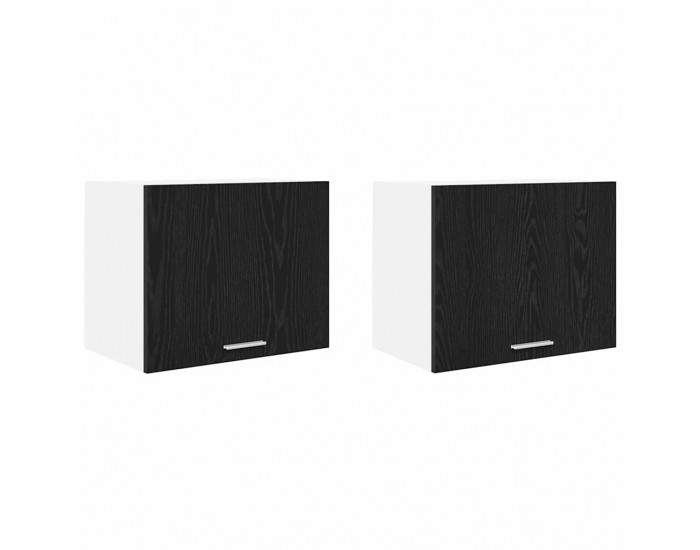 Sonata H Висящ шкаф с рафт Riga 2 pcs Черен дъб и бяло 50 x 31 x 40 см