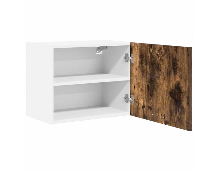 Sonata H Висящ шкаф с рафт с врата Riga Димящ дъб и бяло 50 x 31 x 40 см