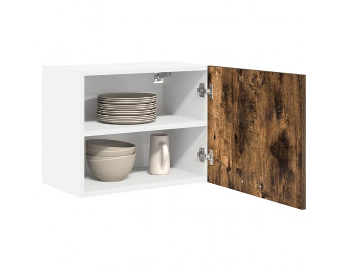 Sonata H Висящ шкаф с рафт Riga 2 pcs Димящ дъб и бяло 50 x 31 x 40 см