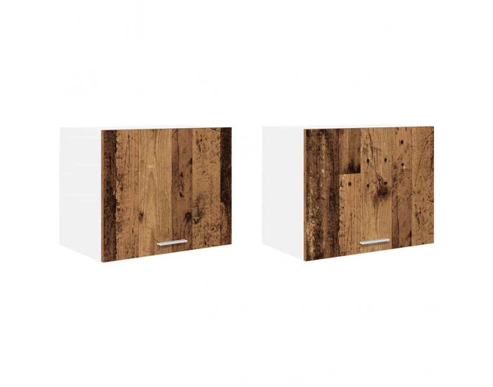 Sonata H Висящ шкаф Riga 2 pcs Стара дървесина и бяло 50 x 31 x 40 см