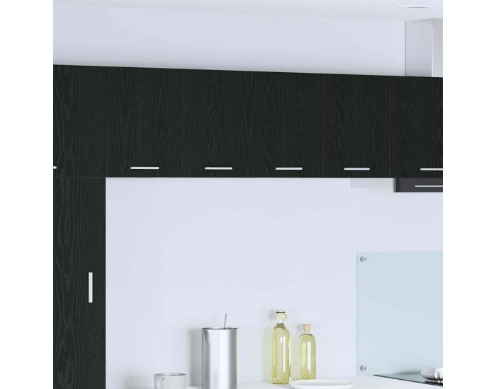 Sonata H Висящ шкаф с рафт с врата Riga Черен дъб и бяло 60 x 31 x 40 см