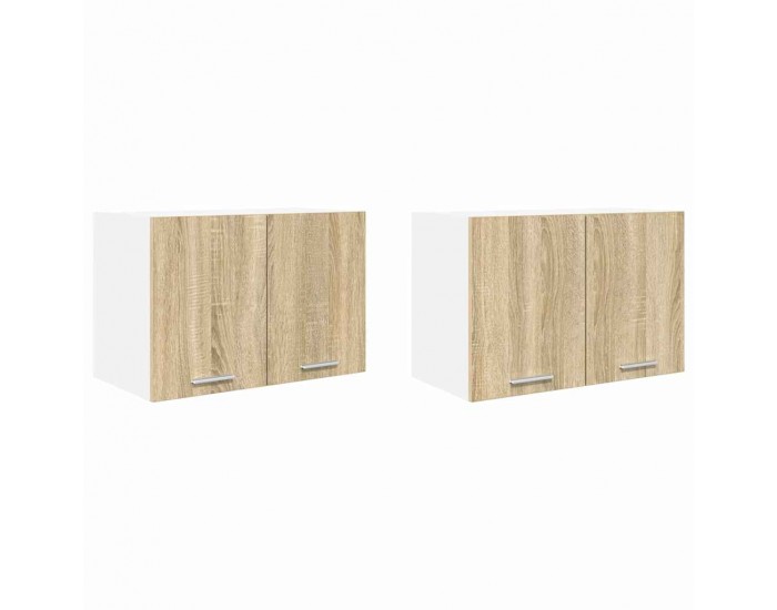 Sonata H Висящ шкаф с рафт Riga 2 pcs Сонома дъб и бяло 60 x 31 x 40 см