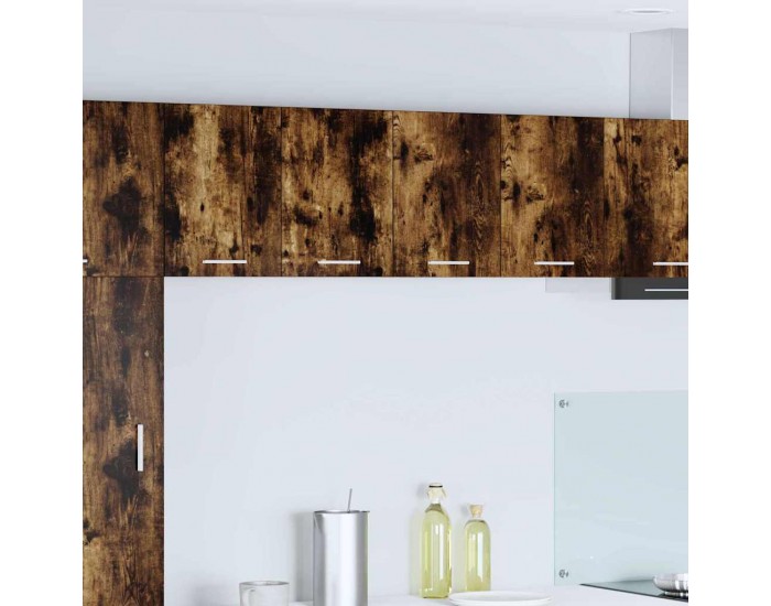 Sonata H Висящ шкаф с рафт с врата Riga Димящ дъб и бяло 60 x 31 x 40 см