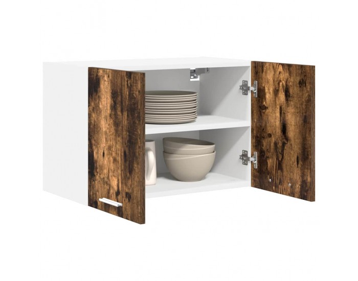 Sonata H Висящ шкаф с рафт с врата Riga Димящ дъб и бяло 60 x 31 x 40 см