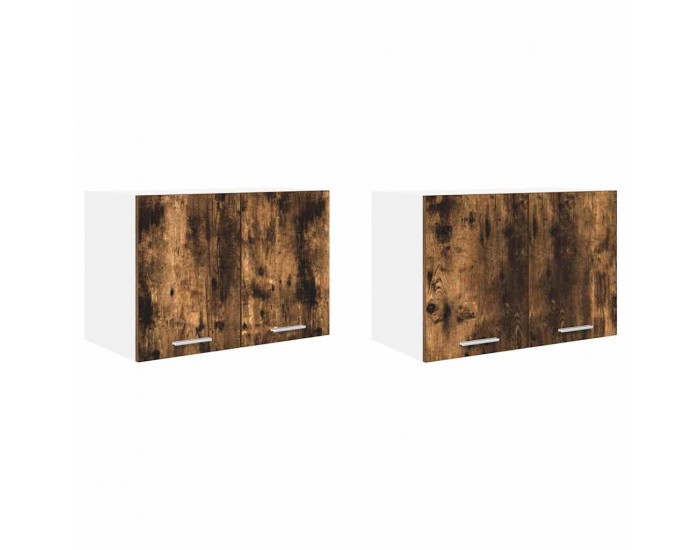 Sonata H Висящ шкаф с рафт Riga 2 pcs Димящ дъб и бяло 60 x 31 x 40 см