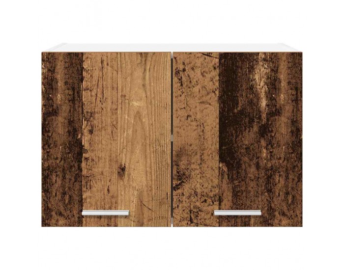 Sonata H Висящ шкаф с рафт Riga Стара дървесина и бяло 60 x 31 x 40 см