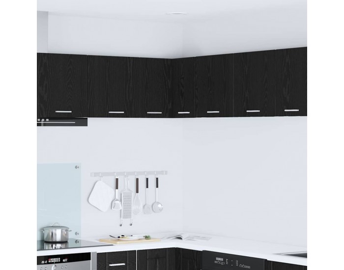 Sonata H Висящ шкаф с рафт Riga Черен дъб и бяло 57 x 57 x 40 см