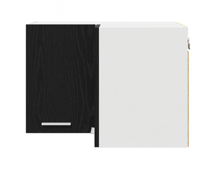 Sonata H Висящ шкаф с рафт Riga Черен дъб и бяло 57 x 57 x 40 см