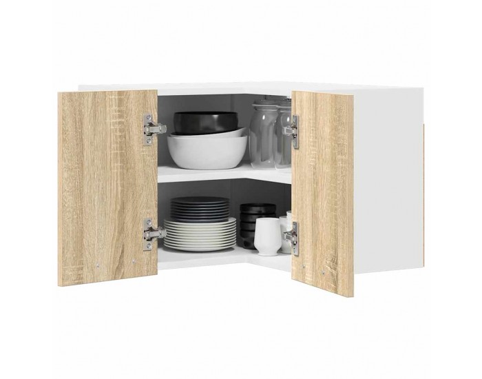 Sonata H Висящ шкаф с рафт Riga Сонома дъб и бяло 57 x 57 x 40 см