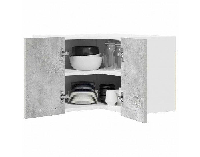 Sonata H Висящ шкаф с рафт Riga Бетон сив и бяло 57 x 57 x 40 см
