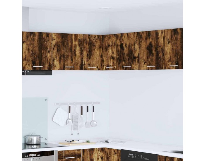 Sonata H Висящ шкаф с рафт Riga Димящ дъб и бяло 57 x 57 x 40 см