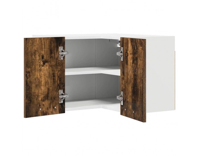 Sonata H Висящ шкаф с рафт Riga Димящ дъб и бяло 57 x 57 x 40 см