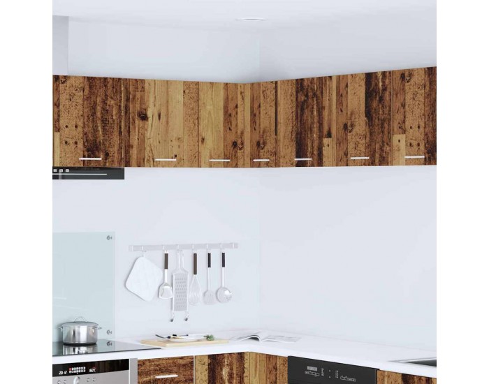 Sonata H Висящ шкаф с рафт Riga Стара дървесина и бяло 57 x 57 x 40 см