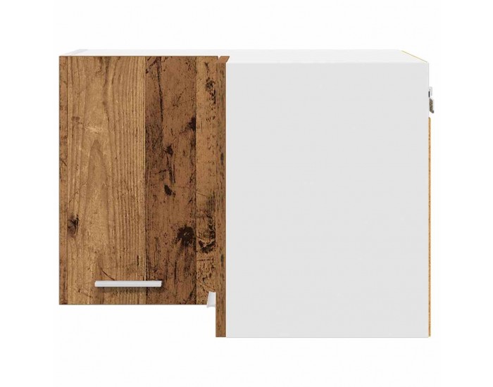Sonata H Висящ шкаф с рафт Riga Стара дървесина и бяло 57 x 57 x 40 см