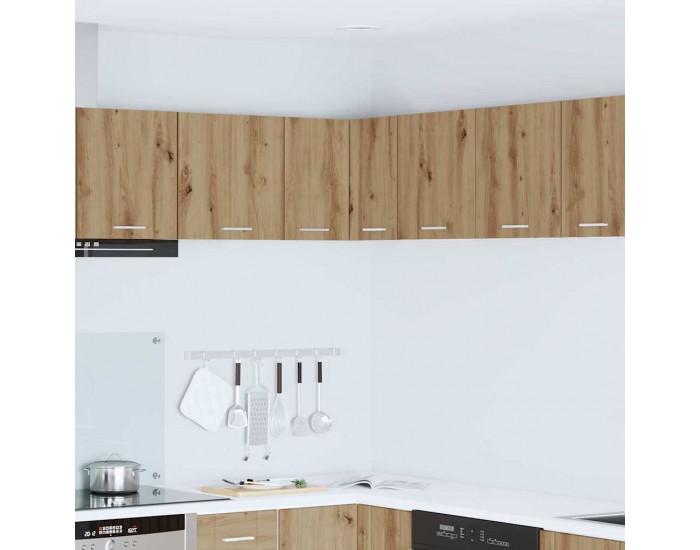 Sonata H Висящ шкаф с рафт Riga Занаятчийски дъб и бяло 57 x 57 x 40 см