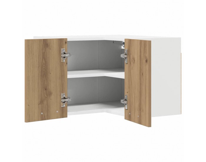 Sonata H Висящ шкаф с рафт Riga Занаятчийски дъб и бяло 57 x 57 x 40 см