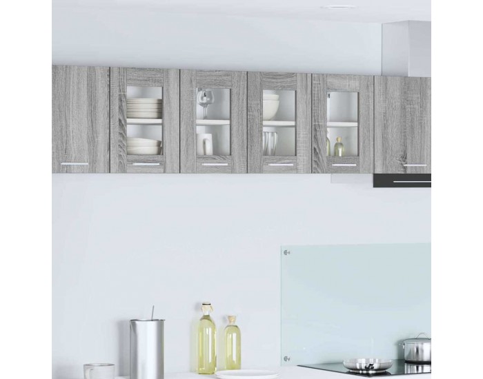 Sonata H Висящ шкаф с рафт с врата Riga 2 pcs Сив Сонома 60 x 31 x 40 см