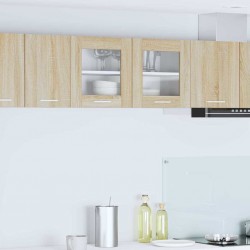 Sonata H Висящ шкаф с рафт Riga Сонома дъб и бяло 80 x 31 x 40 см - Модули Sonata